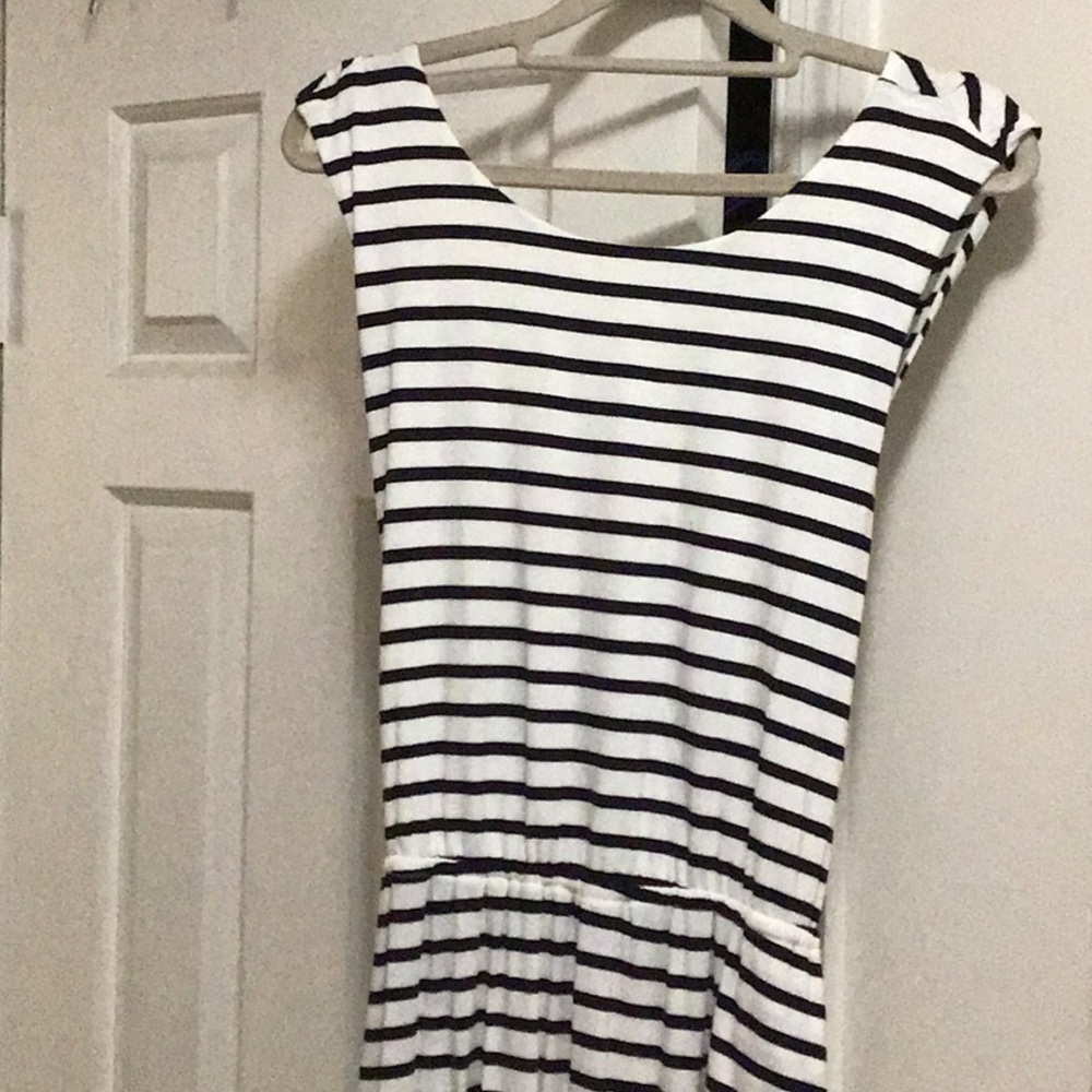 NWT LOFT Striped Sleeveless Midi Dress Size L